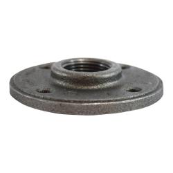 1 Black Round Floor Flange