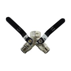 1 Fip X 3/4 Mip 3 Way Non-Vent Brass Bv