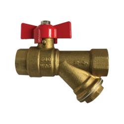 1/2 Mipxfip Brass Ball Valve W/Strainer