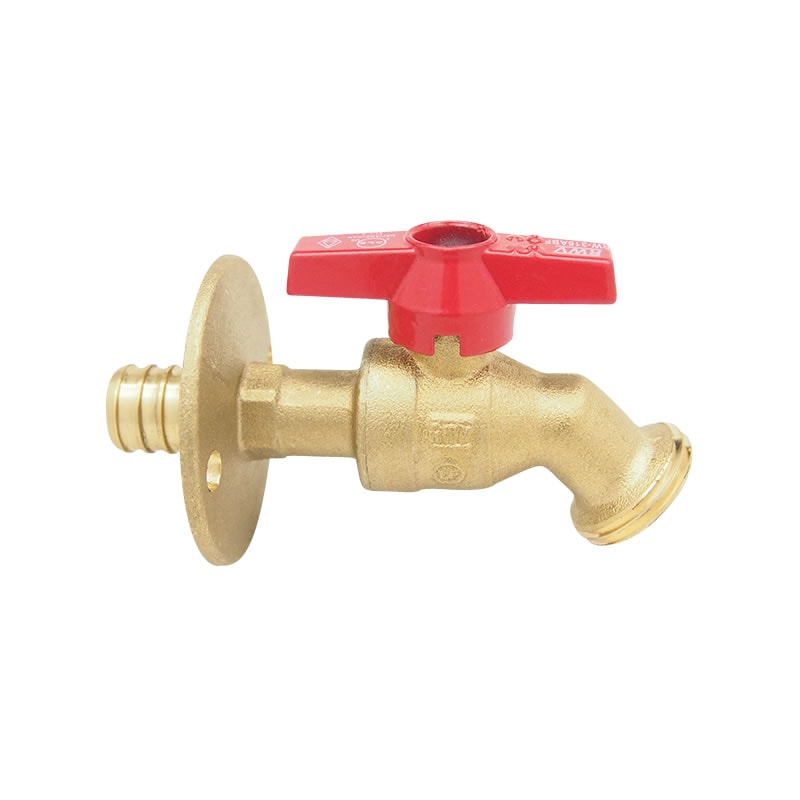 Red-White RW-316ABF Lead Free Brass PEX End Ball Valve Hose Bibb with Flange – 1/2"–3/4"