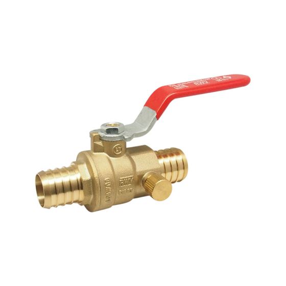 Red-White 5009ABD DZR Lead Free Brass PEX Ball Valve with Drain – 1/2"–1"
