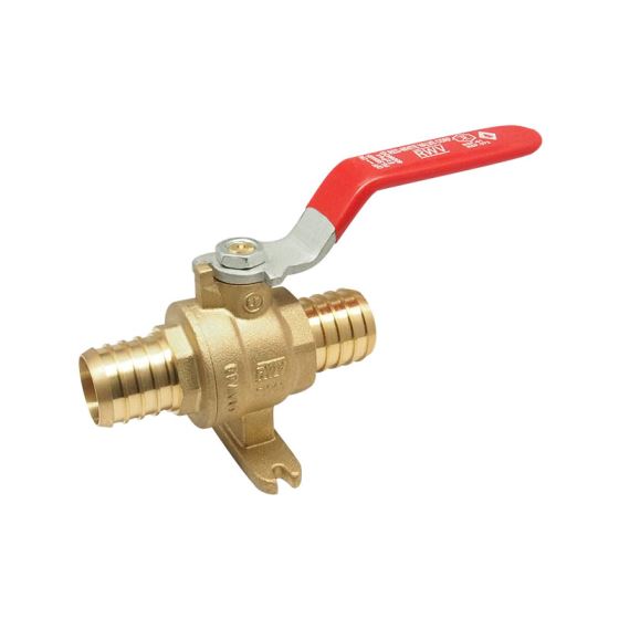 Red-White 5009ABF DZR Lead Free Brass PEX Ball Valve with Mounting Foot – 1/2"–1"