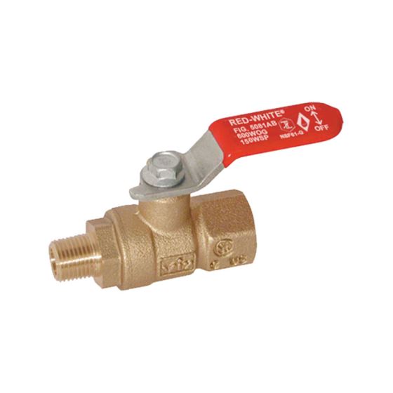 Red-White 5044AB DZR Lead Free Brass Full Port Ball Valve – Threaded FNPT x FNPT – 1/4"–4"