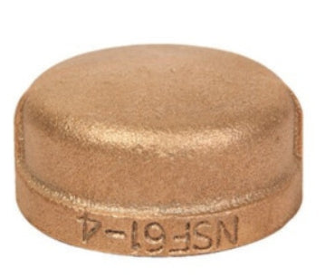 Threaded Brass Cap (Lead Free)