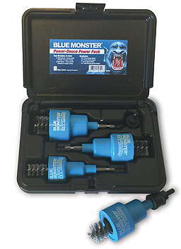 Blue Monster 62850 Power Deuce Copper Fitting Brush Tool Pack with Quik-Change Chuck Adaptor (1/2", 3/4", 1" Sizes)