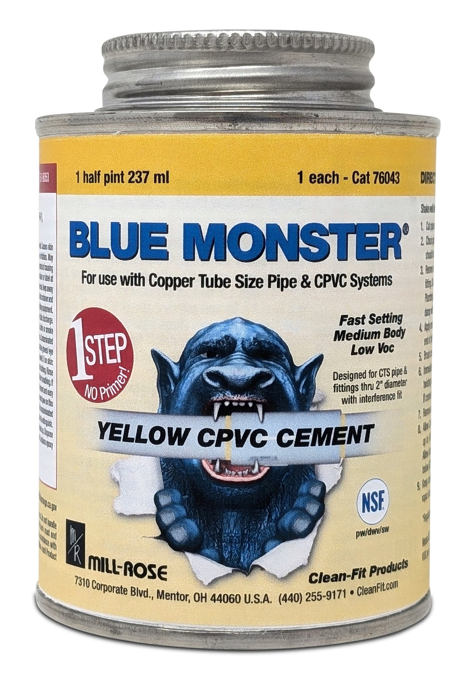 Blue Monster 76047  1 QUART (32 FL OZ) BLUE MONSTER CPVC CEMENT