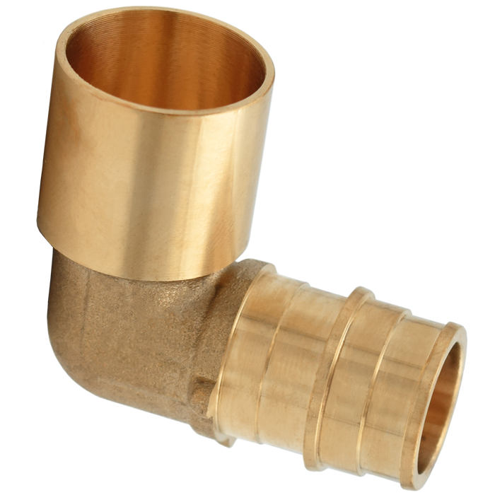 1" Expansion X 1" Female Sweat Pex Brass 90° Lead Free