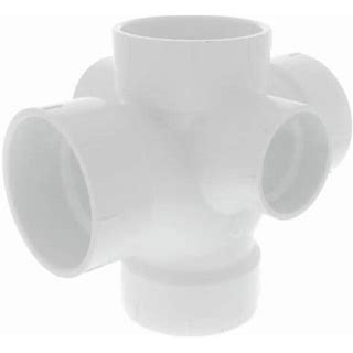 4" SAN TEE W/2"" R&L SIDE INLETS PVC DWV