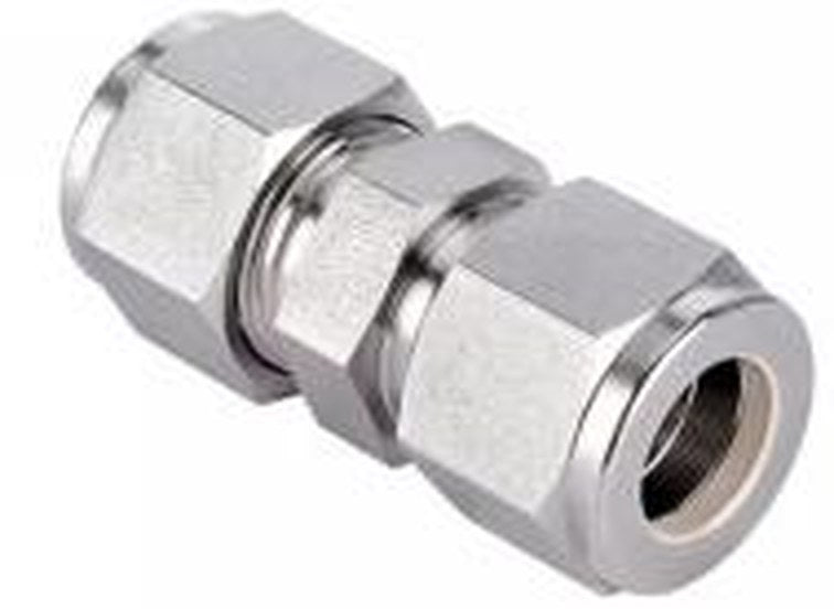 316L SS Tube Union — Double Ferrule Compression Fitting